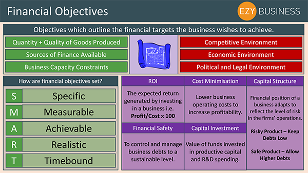 business plan financial objectives